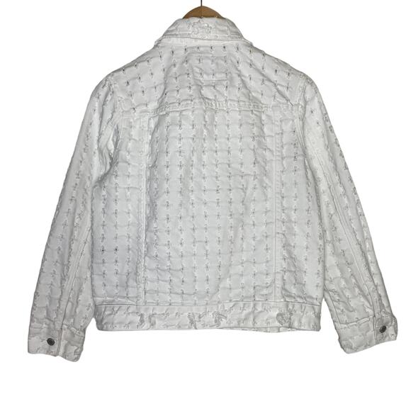 Blank NYC Eyes on You White Denim Trucker Jacket size XS - Picture 5 of 6